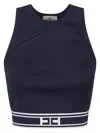 Elisabetta Franchi Blue Tricot Top In Blue