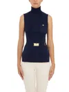 Elisabetta Franchi Logo Embroidered Narrow-ribbed Turtleneck Top