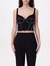 Elisabetta Franchi Contrasting Corset Top In Black