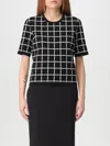Elisabetta Franchi Round Neck Knit Sweater In Black