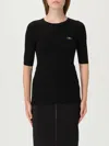 Elisabetta Franchi Ribbed Chain-embellished Top In Black