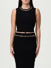 Elisabetta Franchi Textured Geometric Pattern Black Sweater