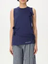 Elisabetta Franchi Jersey Tank Top With Bows In Blue