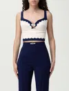 Elisabetta Franchi Scalloped-hem Top In Neutral