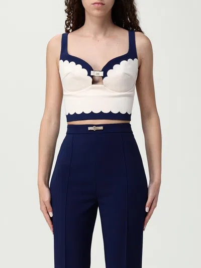 Elisabetta Franchi Scalloped-hem Top In Neutral