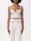 Elisabetta Franchi Contrasting Corset Top In Butter