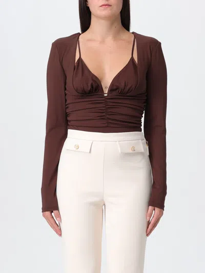 Elisabetta Franchi Top  Woman Color Coffee In Brown