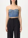 Elisabetta Franchi Denim Bustier Top In Denim