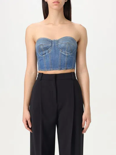 ELISABETTA FRANCHI TOP ELISABETTA FRANCHI WOMAN COLOR DENIM,G62124028