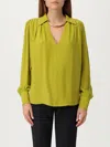 Elisabetta Franchi Blouse In Georgette Fabric With Jewel Detail In Green