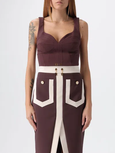 Elisabetta Franchi Top  Woman Color Wine In Brown