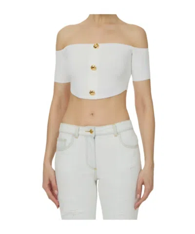 Elisabetta Franchi Top In Knit Fabric In White