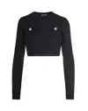 Elisabetta Franchi Wool Crewneck Sweater In Black