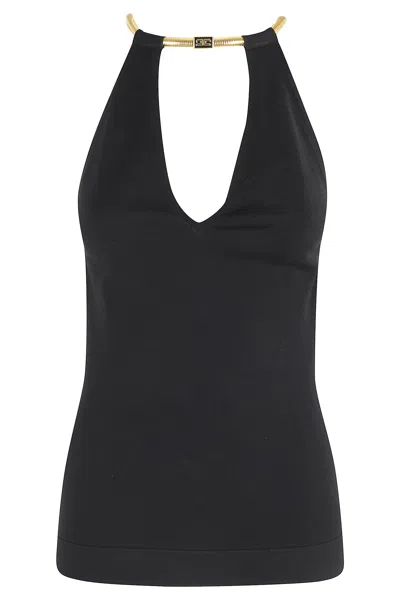 Elisabetta Franchi Tricot Top In Black