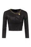 Elisabetta Franchi Top With Necklace And Charm In Black