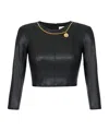 Elisabetta Franchi Top With Necklace And Charm In Black