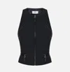 Elisabetta Franchi Top With Zip Details In Black