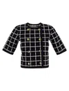 Elisabetta Franchi T-shirt With Geometric Pattern And Gold Buttons In Black