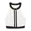 Elisabetta Franchi Monogram-pattern Halterneck Top In White