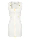 Elisabetta Franchi Topstitching Button Dress In White
