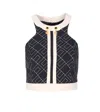 Elisabetta Franchi Charm Detail Crop Top With Geometric Pattern In Black