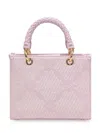 Elisabetta Franchi Tote Bag In Raffia And Fabric