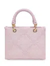 Elisabetta Franchi Tote Bag In Raffia And Fabric