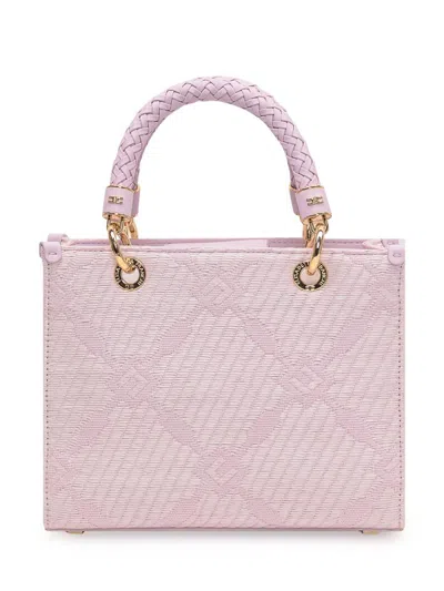 ELISABETTA FRANCHI ELISABETTA FRANCHI TOTE BAG IN RAFFIA AND FABRIC