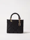 Elisabetta Franchi Textured Finish Tote With Top Handle In Black