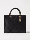 Elisabetta Franchi Textured Finish Tote With Top Handle In Black