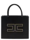 Elisabetta Franchi Structured Handbag With Prominent Logo Detail In Black