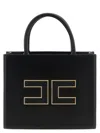 Elisabetta Franchi Structured Handbag With Prominent Logo Detail In Black
