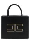 Elisabetta Franchi Large Logo Shopping Bag Tote Bag Black In Black