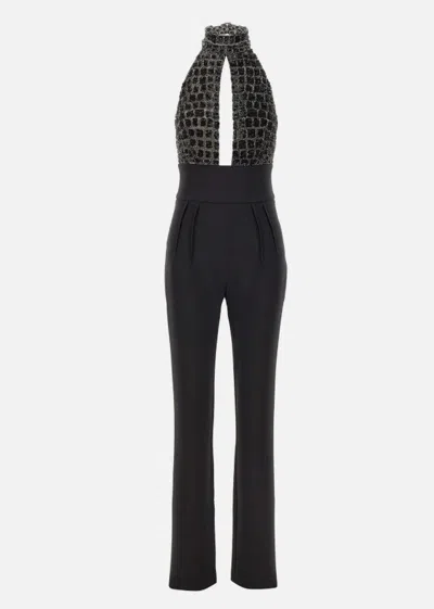 Elisabetta Franchi Tracksuit With Coconut Embroidery In Black