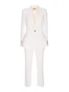 Elisabetta Franchi Single-breasted Crepe Suit In White