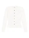 Elisabetta Franchi Ribbed Buttoned Cardigan In White