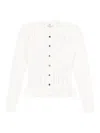 Elisabetta Franchi Ribbed Buttoned Cardigan In White