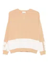 Elisabetta Franchi Tricot Crewneck Sweater In Neutral