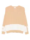 Elisabetta Franchi Tricot Crewneck Sweater In Neutral