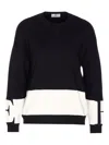 Elisabetta Franchi Inlaid Logos Colour-block Crewneck Sweater In Black