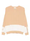 Elisabetta Franchi Colour-block Crew-neck Sweater In Gray