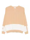 Elisabetta Franchi Tricot Crewneck Sweater In Neutral