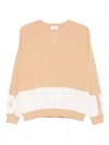 Elisabetta Franchi Tricot Crewneck Sweater In Neutral