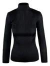 Elisabetta Franchi Black Viscose Yarn Sweater With Logo Details In Blue