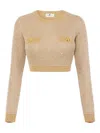 Elisabetta Franchi Sequin-embellished Sweater In Brown