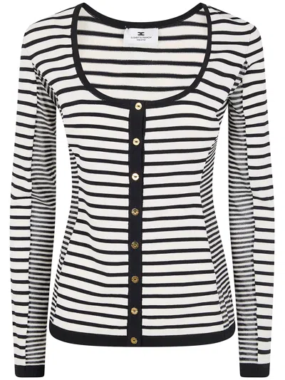 Elisabetta Franchi Tricot Squared Neck Sweater In Multi