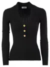 Elisabetta Franchi V Neck Sweater In Black