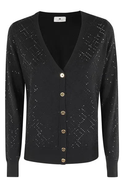 Elisabetta Franchi Tricot Sweater In Black