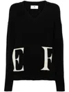 Elisabetta Franchi Logo-intarsia Virgin-wool Jumper In Black  