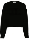 Elisabetta Franchi Logo Patch Drop Shoulder Sweatshirt In Black  